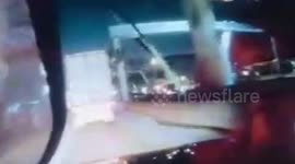 Crane collapses on 'never ending road construction' injuring three in Thailand
