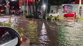 Flooded Insurgentes Avenue causes traffic struggles in Mexico