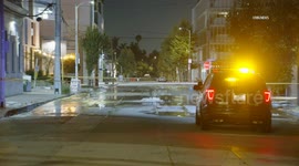US, Los Angeles: Hollywood Large Water Main Break