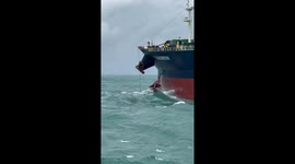 Crew battles wobbly seas to secure tanker during Single Point Mooring operation