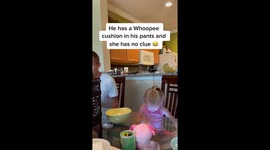 Dad plays whoopee cushion prank on daughter who sees through the trick