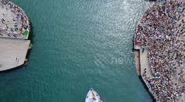 Aid flotilla for Gaza departs Barcelona after weather delay