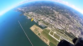 US: U.S. Army Parachute Team Performs Precision Jumps Over Cleveland