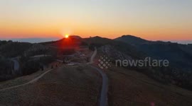 Beautiful sunrise over the Wasatch Mountains in Salt Lake, Utah
