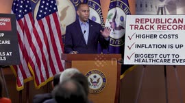 US: House Minority Leader Hakeem Jeffries addresses in Washington