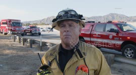 US, Los Angeles: Mission Hills Wildfire Breaks Out After Deadly Crash With Sound On Tape Part 2