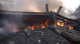 Garage complex burned down in Russian airstike on Khmelnitsky, Ukraine says