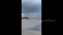 US: Waterspout Forms During Stormy Weather in Galveston, Texas