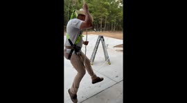 Puppy Helps Harness Safety Demonstration