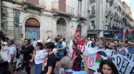 Catania, Italy: Protesters march in solidarity with Gaza flotilla