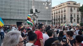 Catania, Italy: Protesters gather in main square for Gaza solidarity march