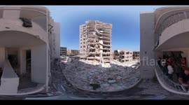A missile strike on a populated area resulted in civilian casualties 360VR