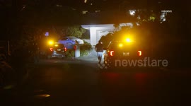 US, Los Angeles: Hollywood Hills West LAPD Investigating Armed Carjacking Part 1