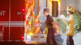 US, Los Angeles: Harvard Heights Driver Rear Ends Ambulance Sending It Into Another Ambulance