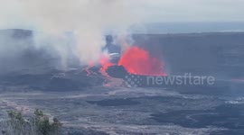 Hawaii's Kilauea volcano erupts creating lava fountains 100 metres high