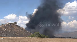 US, Los Angeles: Hemet The Myers Fire Wildfire Burns Over 100 Acres
