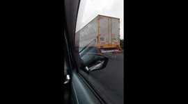 Couple alerts lorry with broken tyre speeding on highway