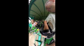 The girl's first ride on the Booster Bike is thrilling
