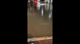 Street flooding after purple alert in Gustavo A. Madero, Mexico