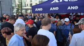 Former Czech PM Babis meets supporters ahead of parliamentary elections