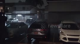 Heavy rain and lightning storm in Arizona, USA