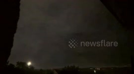 Thunderstorm with lightning east of San Jose, California, USA