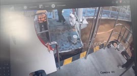 Boat worker narrowly avoids falling into canal while undocking from pier