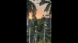 Protester destroys CCTV camera during unrest in Indonesia