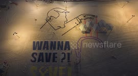 Israeli activists call for hostage release with beach message near US Embassy