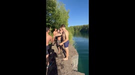 Man Cracks His Head While Getting Tossed Into Water