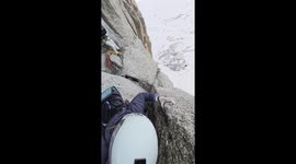 Climbing Shoe Falls Down Mountain Slope