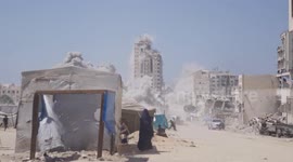 Palestinians recounts panic, desperation after Israeli airstrike flattens residential tower in Gaza