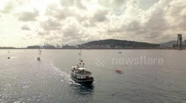 Global Sumud Flotilla departure from Barcelona toward Gaza
