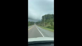 Shelf clouds form over Elizabethton, Tennessee, USA