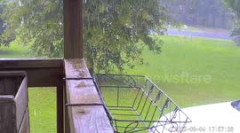 On and off rain and hail in Vale, North Carolina, USA