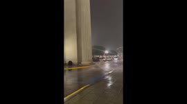 Heavy rain during game delay in Philadelphia, Pennsylvania, USA