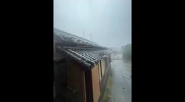 Heavy rain and tornado in Makinohara, Japan