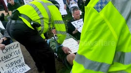 Elderly Man Arrested at Protest in Support of Recently Proscribed Group Palestine Action. Parliament Square, London, UK 6th Sep 2025