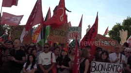 Italians rally in support of Global Sumud Flotilla and Palestinians