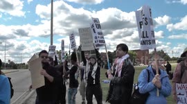 Protesters rally outside Naval Station Great Lakes in Chicago against federal crackdown