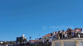Rival Jewish pro-Israel and pro-Palestinian groups face off at Bondi Beach, Sydney, Australia