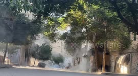 MOMENT - Israeli army strikes building in northern Gaza