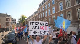 Dozens of NGOs hold protest against asylum bill in Netherlands