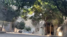 MOMENT - Israeli army strikes building in northern Gaza