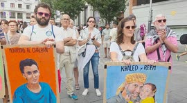 Names of Gaza children killed in Israeli attacks read out during 12-hour protest in Madrid
