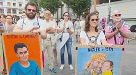 Spain: Names of Gaza children killed in Israeli attacks read out during 12-hour protest in Madrid
