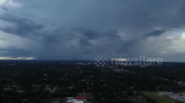 Dark clouds with silver lining before storm in St. Petersburg, Florida, USA