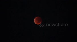 Blood moon lights up sky over Indonesia during lunar eclipse