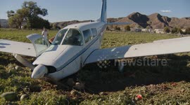 US, Los Angeles: Valencia Plane Crash Outside Six Flags Magic Mountain Part 1