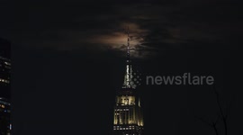 US: Full Blood Moon rises behind Empire State Building in New York